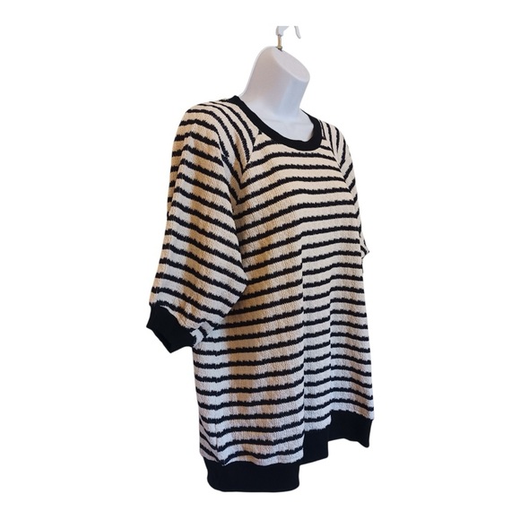 torrid Belle Isle Ribbed Raglan Crewneck Top Navy White Size 0, Lg 12 - Picture 9 of 16